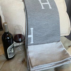 H Cashmere Throw Blanket